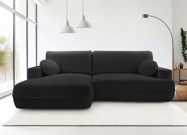 AX LIVING Ecksofa mit Schlaffunktion Peoni 267 cm elegantes Schwarz L