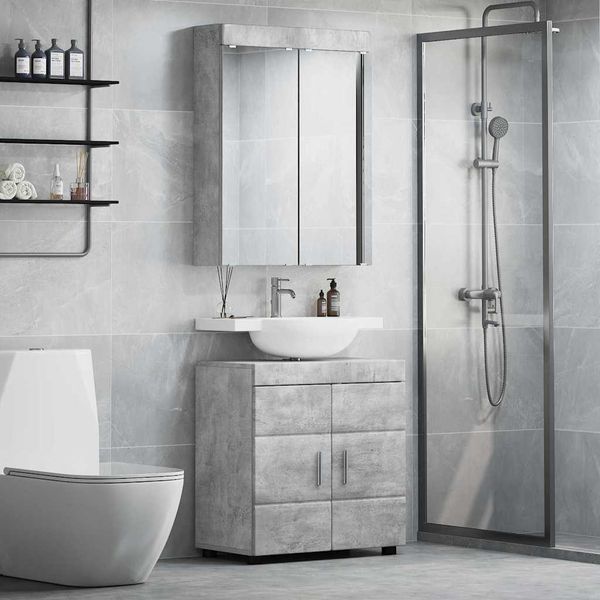vidaXL Badezimmermöbel-Set TULUM 2 pcs Beton Grau 60 x 34 x 63 cm 3398017