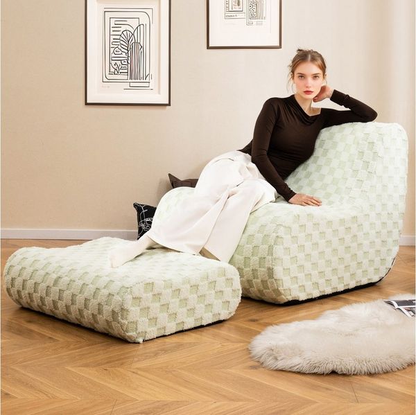 KOMFOTTEU Sitzsack Liegesofa-Set Sitzsackstuhl Bodenstuhl, mit Ottomane, für Schlafzimmer