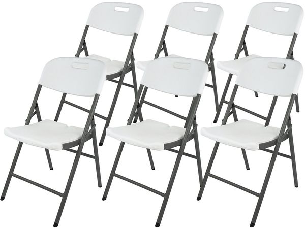 ONDIS24 Klappstuhl Campingstuhl Haushaltsklappstuhl HDPE SItzfläche (6 St), UV- und witterungsbeständig