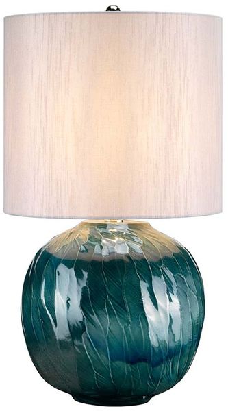 Tischleuchte, Porzellan, Blau, H 55 cm