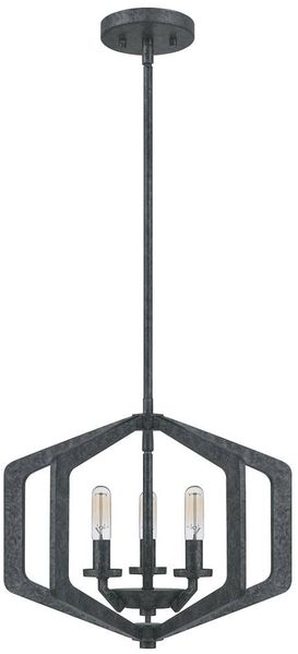 Quoizel QZ-VANGUARD-3P-OK Hängeleuchte Vanguard E14 40W Stahl; altschwarz B:40. 6cm Ø40. 6cm dimmbar höhenverstellbar