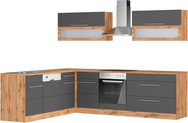 KOCHSTATION Winkelküche KS-Wien, Stellbreite 220 x 270 cm, wahlweise mit E-Geräten