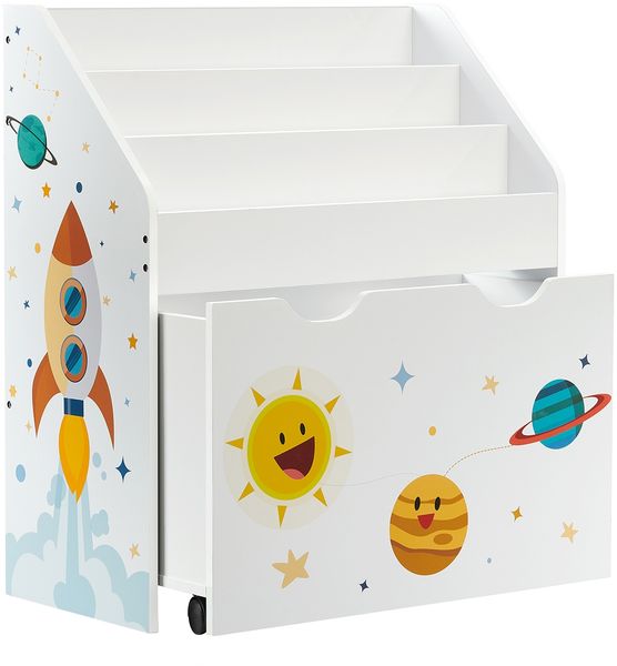 Calicosy Regal für Kinder mit Bücherregal - H70 cm - Weiß