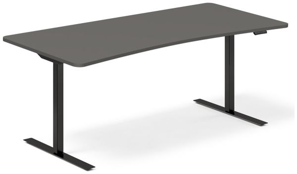 Steh-/Sitztisch DNA anthrazit 1800x800 mm Bogen 2-Fuß/schwarz
