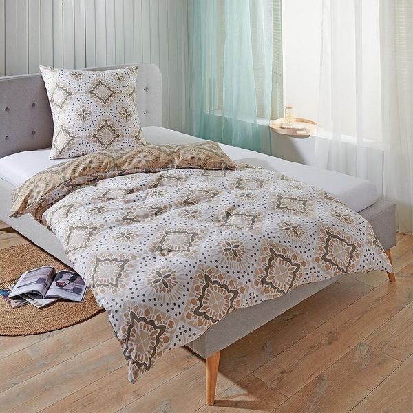 TRAUMSCHLAF Bettwäsche München beige, Mikrofaser, 2 teilig