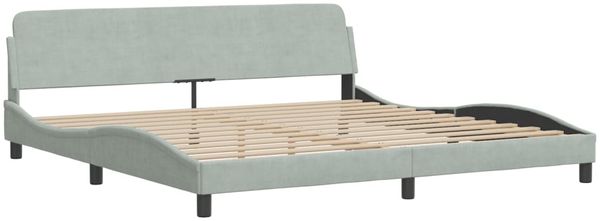 vidaXL Bett mit Matratze "Dover" Hellgrau 200x200 cm Samt 3208471 Bild 4