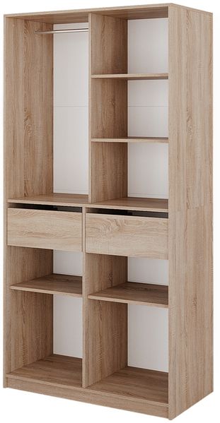 Kleiderschrank Elmo Sonoma 100 x 200 cm mit 2 Schubladen Vicco