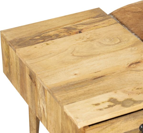 Sitzbank ARNO mit Stauraum - Mangoholz Braun 40x52,5x100,5cm | Holzbank Wohnzimmerbank Bild 7