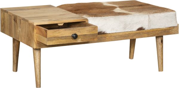 Sitzbank ARNO mit Stauraum - Mangoholz Braun 40x52,5x100,5cm | Holzbank Wohnzimmerbank Bild 3
