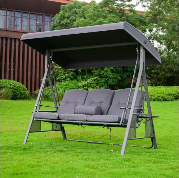 HOME DELUXE Abdeckung für Hollywoodschaukel CAPE DESCANSO - 198 x 125 x 179 cm Schwarz Bild 2
