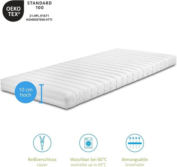 Kaltschaummatratze Comfort Line KS, 90x200 cm, 140x200 cm und weitere Größen, Bodyprotect, 10 cm hoch, punktelastisch, in verschiedenen Härtegraden Bild 3
