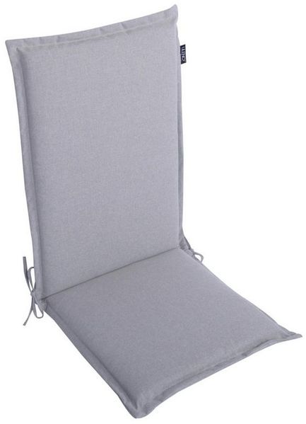 LILENO HOME Hochlehnerauflage Gartenstuhl Auflage, bequeme Sitzauflage für Gartenmöbel, Stuhlkissen, (1 St, 1er Set), Polsterauflage Silber, Sitzpolster für Klappstühle