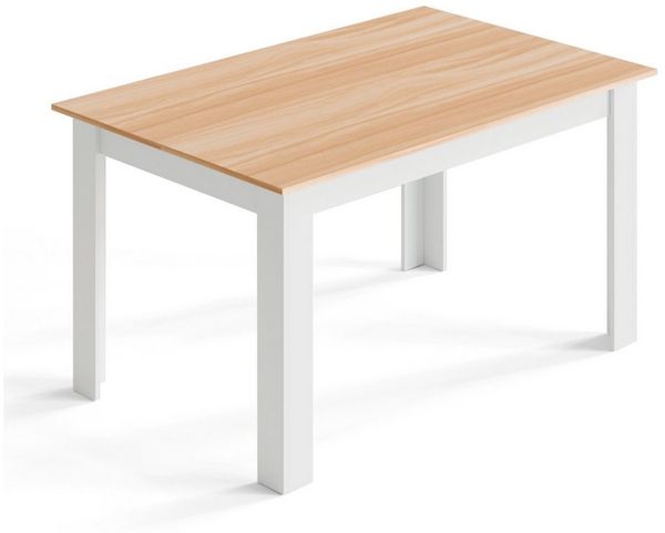 Mondeer Esstisch Esszimmertisch, 120 x 80 x 75cm, Eiche und Weiß