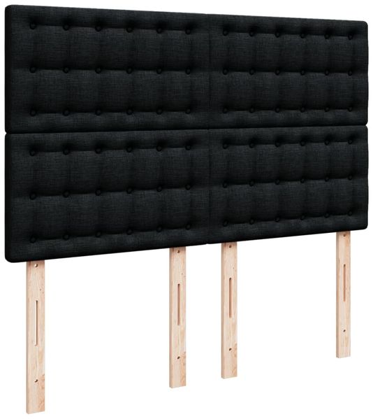 vidaXL Boxspringbett mit Matratze Schwarz 140x200 cm Stoff 3294395 Bild 9