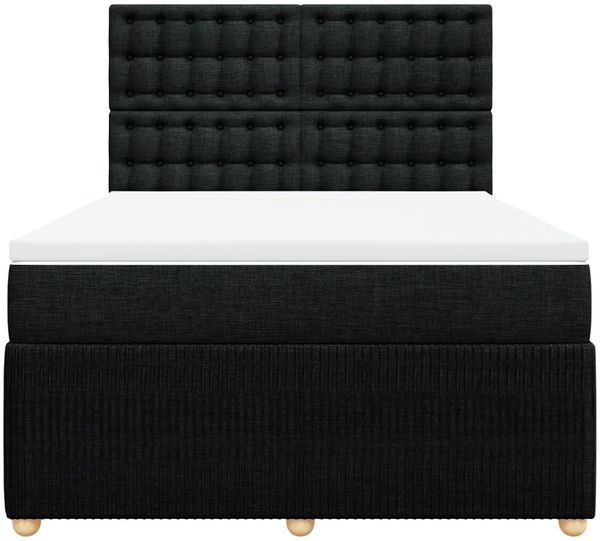 vidaXL Boxspringbett mit Matratze Schwarz 140x200 cm Stoff 3294395 Bild 6