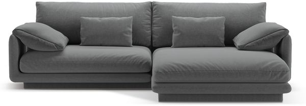Micadoni Ecksofa Torino 4-Sitzer Rechts Strukturierter Stoff Dunkelgrau