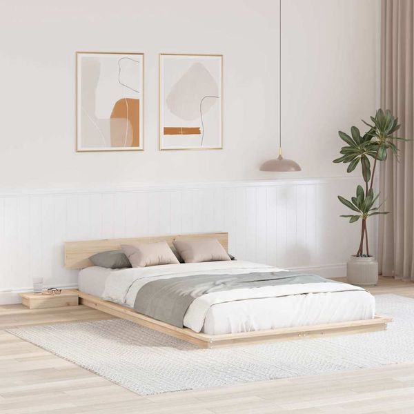 vidaXL Bettgestell Braun 135 x 190 cm Holz 872407