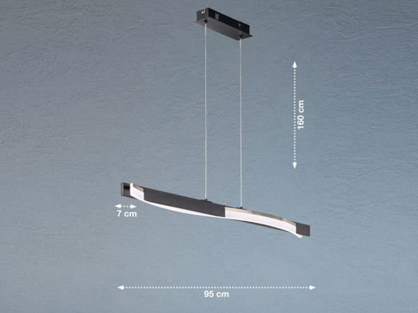 Fischer & Honsel 60704 Pendelleuchte Bridge 95cm schwarz dimmbar Bild 3