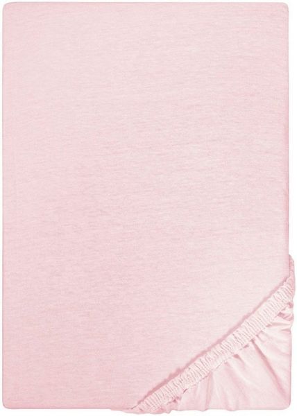 Biberna Jersey-Spannbetttuch, 100 % Baumwolle, Rose, 1x 180x200 cm - 200x200 cm