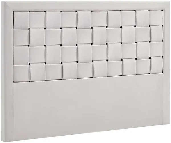 Vente-unique - JENNA Bettkopfteil und Bettbrücke SamtStoff Beige - B 7 cm x H 110 cm x L 160 cm Bild 3