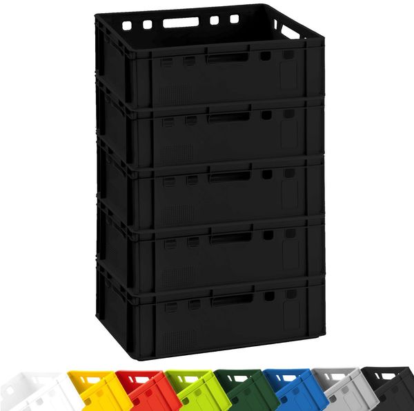 5x Fleischkiste E2 Fleischerkiste Eurobox 60x40x20cm lebensmittelecht, robust, stapelbar | Lagerkisten, Stapelkisten, Metzgerkiste Made in Germany