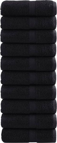 vidaXL Premium-Gästetücher SOLUND 10 Stk. Schwarz 30x50 cm 600 g/m² 137424