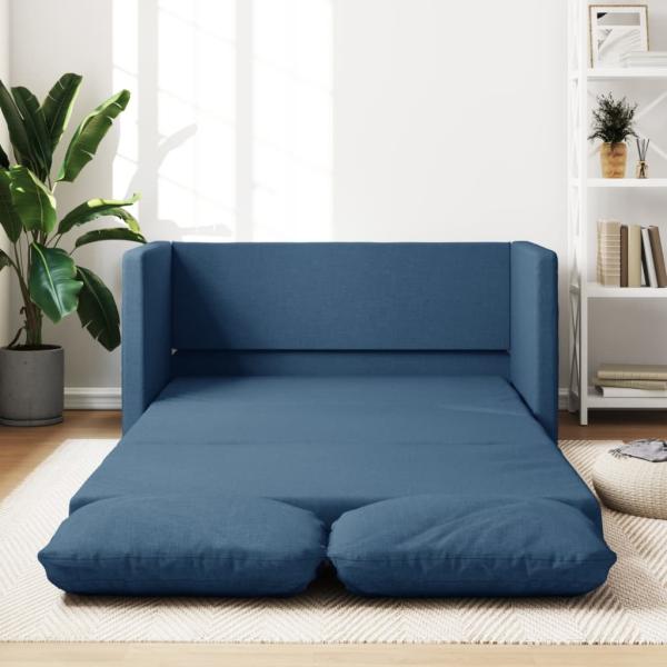 vidaXL Bodensofa mit Schlaffunktion Blau 112x174x55 cm Stoff 353971