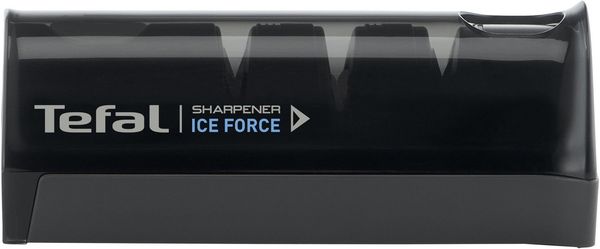 Tefal K26505 Ice Force Messerschärfer | 3-Schritte-Schleifprozess | nachschärfen + ausbessern | gut für Edelstahlmesser | platzsparende Aufbewahrung | japanische Keramikschleifscheibe | Schwarz