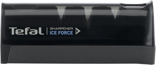 Tefal K26505 Ice Force Messerschärfer | 3-Schritte-Schleifprozess | nachschärfen + ausbessern | gut für Edelstahlmesser | platzsparende Aufbewahrung | japanische Keramikschleifscheibe | Schwarz