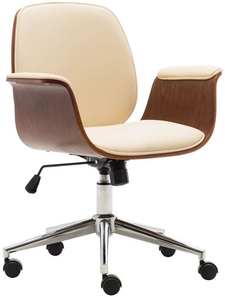 vidaXL Bürostuhl Creme Bugholz und Kunstleder 283127