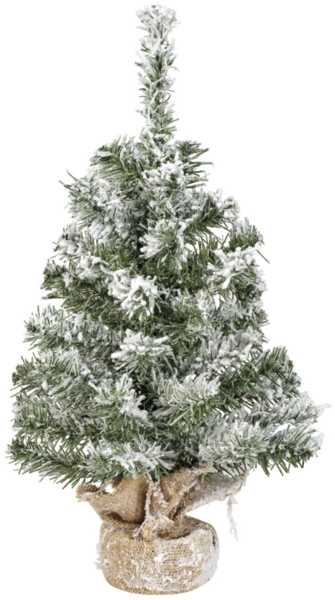 Everlands Mini Weihnachtsbaum im Jutesack 45 cm grün weiß