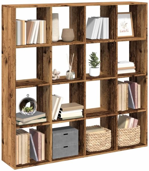 vidaXL Bücherregal Altholz-Optik 137,5x29x137,5 cm Holzwerkstoff 3310296 Bild 8