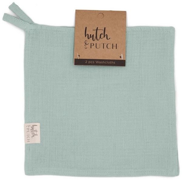 hutch&putch Waschlappen Musselin Waschlappen 2er Set - Baby Waschtuch - aus 100% Bio Baumwolle, (praktisches 2er Set, 2-St), Kuschelweich, Saugfähig und Schnelltrocknend