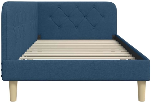 vidaXL Eckbettgestell mit Kopfteil Blau 90x190 cm Stoff 42016568 Bild 5