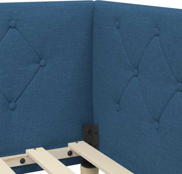 vidaXL Eckbettgestell mit Kopfteil Blau 90x190 cm Stoff 42016568 Bild 7