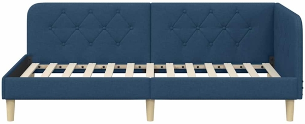 vidaXL Eckbettgestell mit Kopfteil Blau 90x190 cm Stoff 42016568 Bild 4
