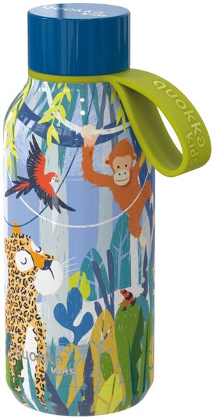 Quokka JUNGLE Trinkflasche 330 ml Solid Kids Edelstahl Flasche Hält Kalt & Warm