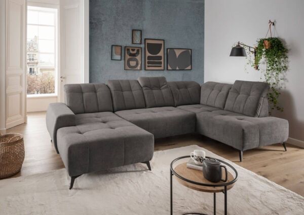 U-Form Wohnlandschaft Sano mit Elektrofunktion | Benformato