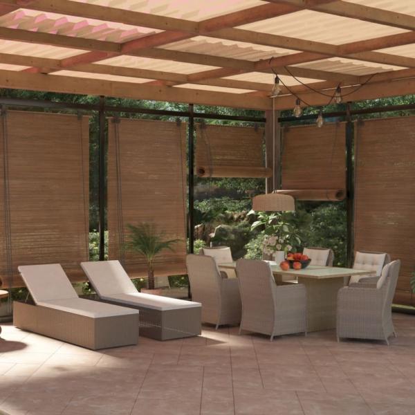 vidaXL 9-tlg. Garten-Essgruppe Poly Rattan Braun 3059469