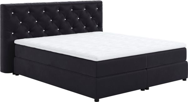 COTTA Boxspringbett Castle, mit Strasssteinen im Kopfteil, inkl. Topper