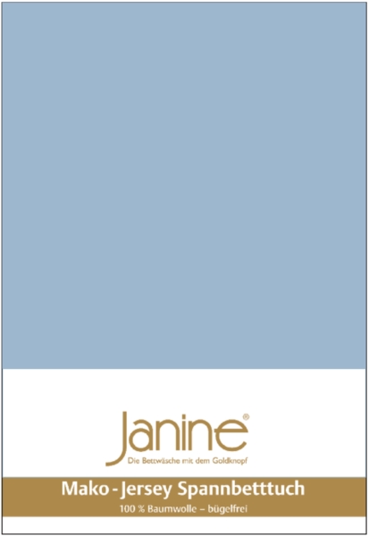 Janine Mako Jersey Spannbetttuch Bettlaken 180 - 200 x 200 cm OVP 5007 32 perlblau