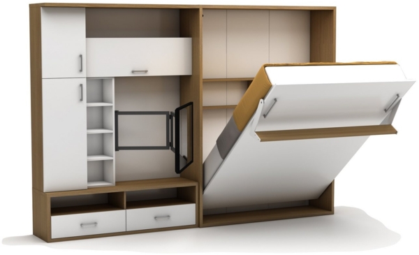 Multimo Schrankbett Multimo Double Saloon Wohnwand mit Schrankbett Bild 1