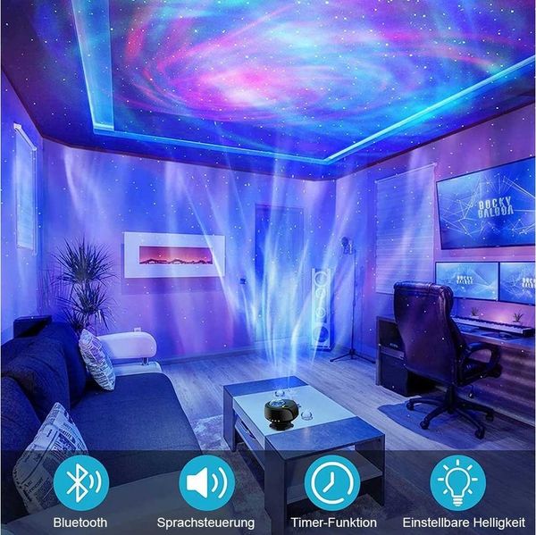 Sunicol LED-Sternenhimmel Projektor Lichter, wechselnde Nebel,Timing,für Party Home Deco, RGB, Sprachsteuerung, Bluetooth