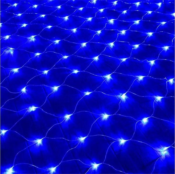 FELIXLEO LED-Lichternetz LED Fischernetz Licht 2x2 m Blau Lichterkette Netz 8 Modi Garten