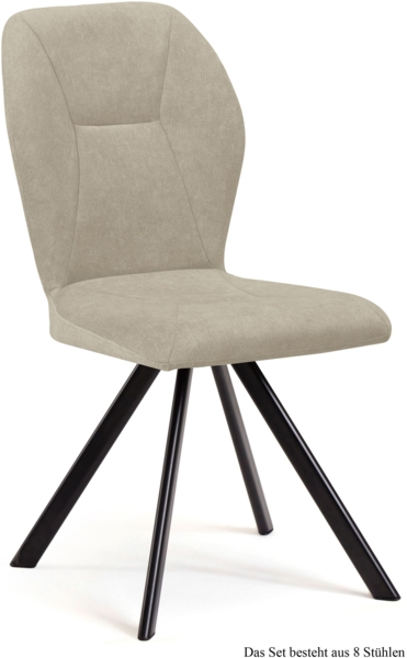 Esszimmerstuhl drehbar (8er-Set) Diana 51x92x60 Schwarz/Natur