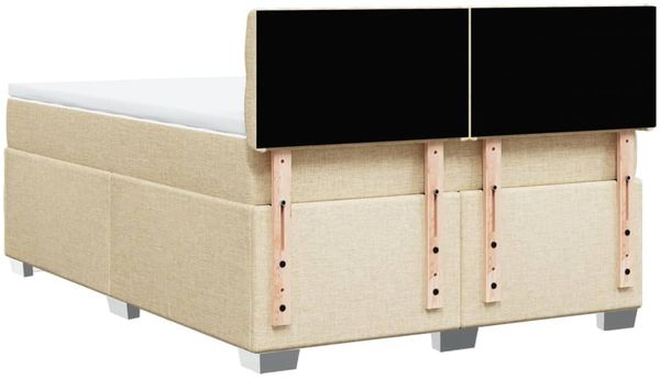 vidaXL Boxspringbett mit Matratze Creme 140x200 cm Stoff 3288223 Bild 12