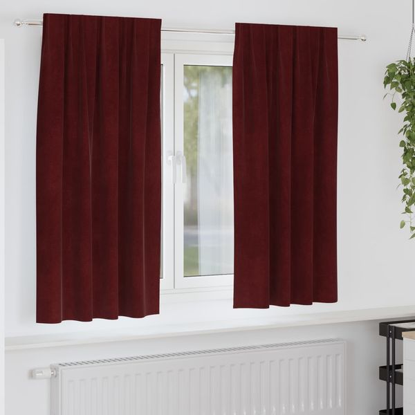 vidaXL Verdunkelungsvorhänge 2 pcs Weinrot 140 x 175 cm Samt 4107304