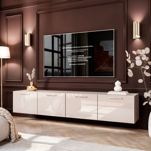 Lookway TV-Schrank AURA KASCHMIR GLOSS 200 cm Hängeschrank mit Led Beluchtung Breite: 200 cm