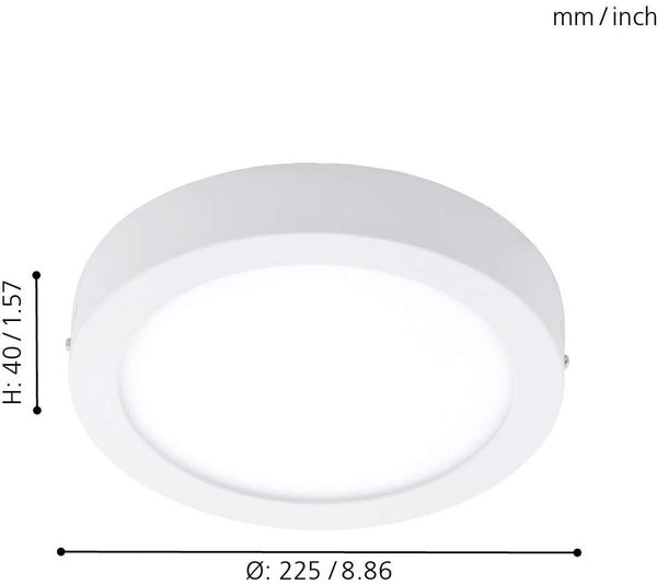 Eglo 96669 Smart Light LED Aufbaulauchte FUEVA-C Ø22,5cm rund, dimmbar in weiß, 2700-6500K Connect RGB+TW Bild 5